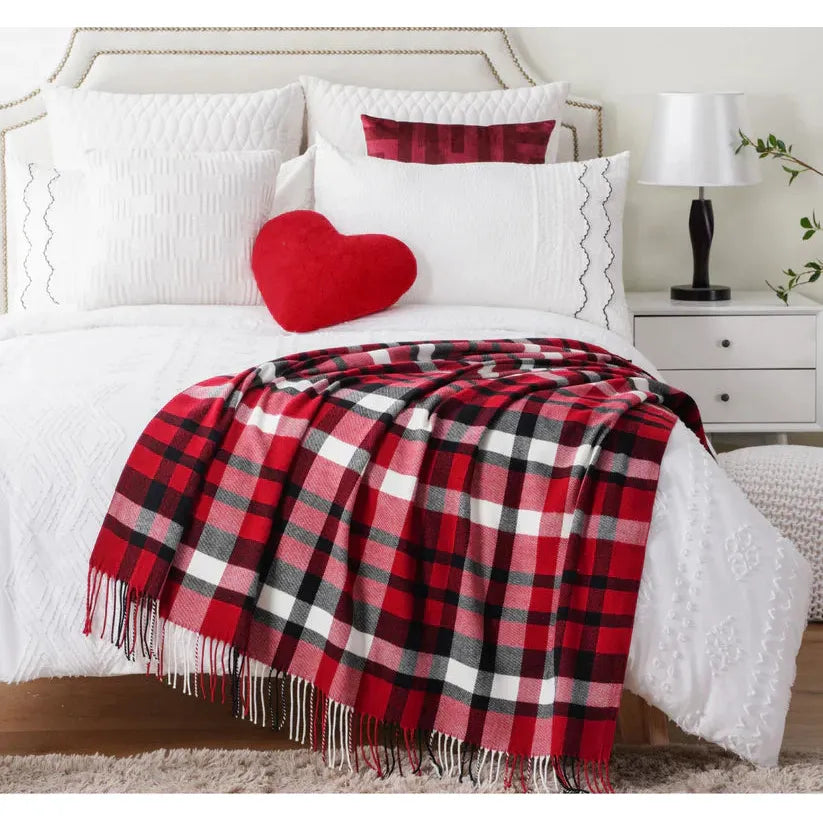 Red Buffalo Plaid Throw-0