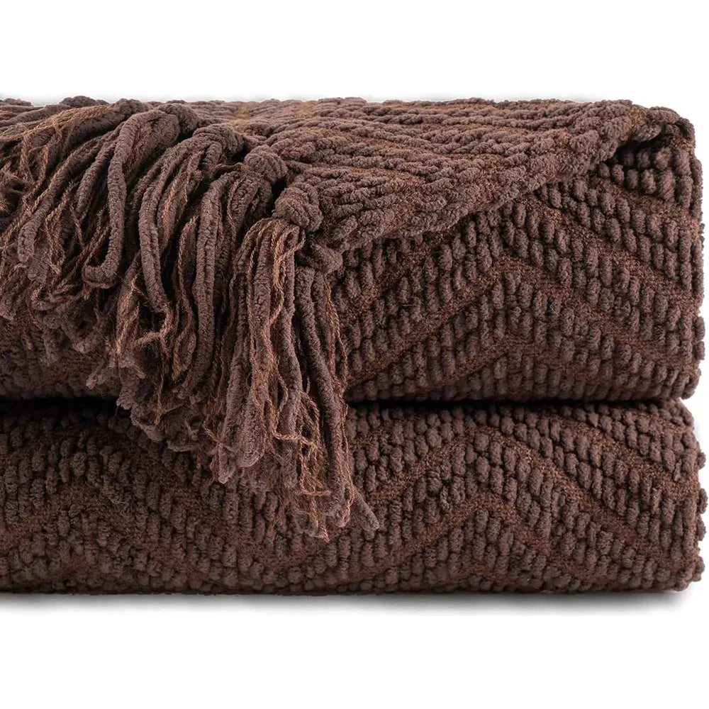 Ziz-Zag Chielina Knitted Throw Blanket-7